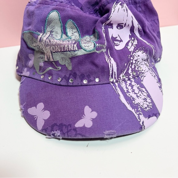 Vintage y2k 2000s mcbling purple Hannah Montana rhinestone hat - Picture 2 of 8